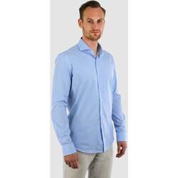 Textiel Heren Overhemden lange mouwen Vercate Strijkvrij Overhemd Gestreept - Lichtblauw Poplin Multicolour