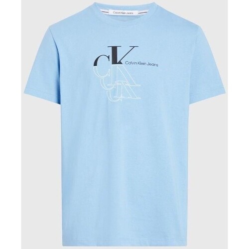 Textiel Heren T-shirts korte mouwen Calvin Klein Jeans J30J325352CEZ Blauw