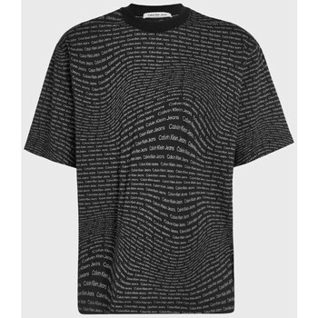 Textiel Heren T-shirts korte mouwen Calvin Klein Jeans J30J325428 Zwart