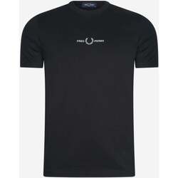 Textiel Heren T-shirts & Polo’s Fred Perry Embroidered t-shirt Zwart