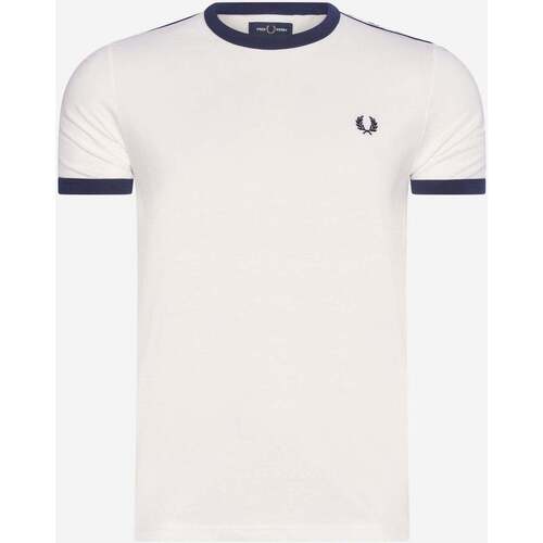 Textiel Heren T-shirts & Polo’s Fred Perry Taped ringer t-shirt Wit