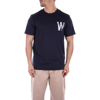 Textiel Heren T-shirts korte mouwen Woolrich CFWOTE0122MRUT2926UT2926 Blauw