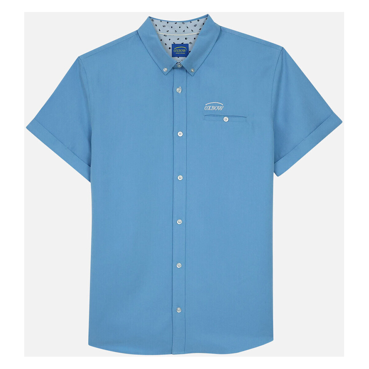 Textiel Heren Overhemden lange mouwen Oxbow Modaal overhemd met korte mouwen COMMI Blauw