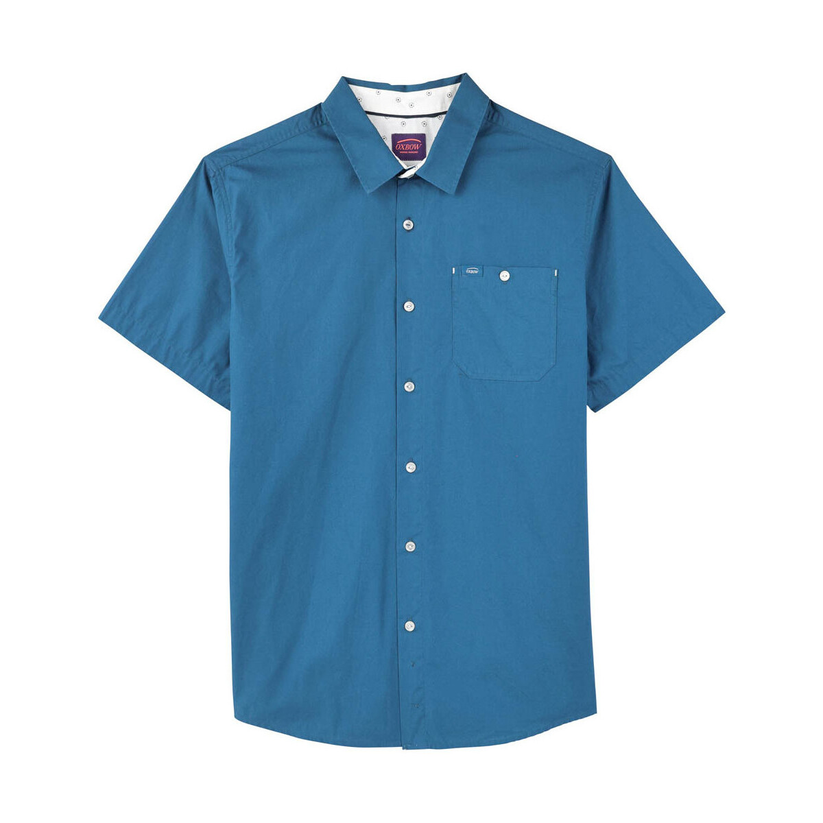Textiel Heren Overhemden lange mouwen Oxbow Effen overhemd met korte mouwen CORY Blauw