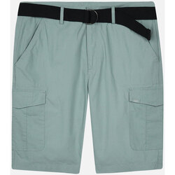 Textiel Heren Korte broeken / Bermuda's Oxbow Poplin short met geïntegreerde riem ORAGO Groen