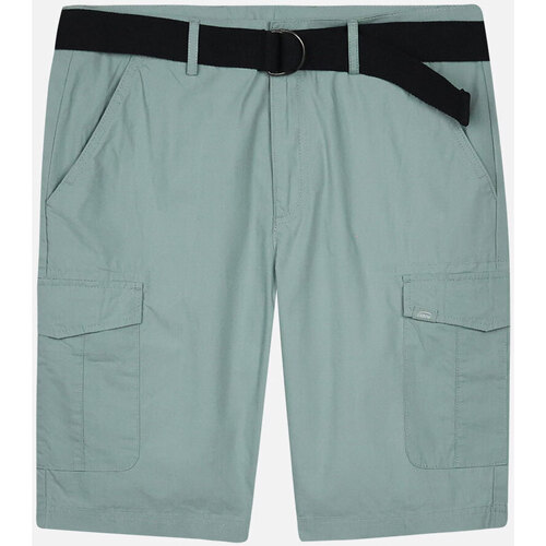 Textiel Heren Korte broeken / Bermuda's Oxbow Poplin short met geïntegreerde riem ORAGO Groen