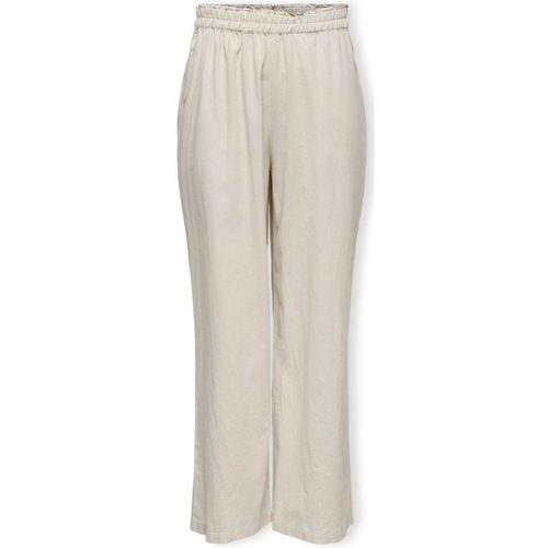 Textiel Dames Broeken / Pantalons Only Noos Trousers Tokyo Linen - Moonbeam Beige