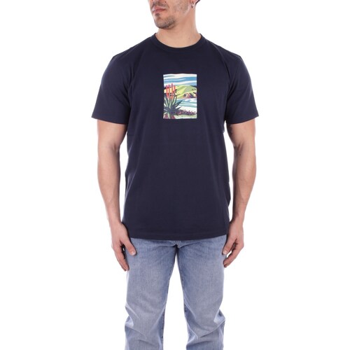 Textiel Heren T-shirts korte mouwen Woolrich CFWOTE0130MRUT2926 Blauw