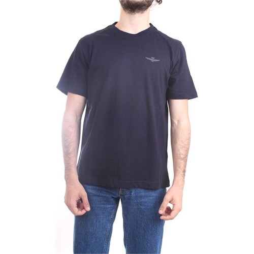 Textiel Heren T-shirts korte mouwen Aeronautica Militare 241TS2065J592 Blauw