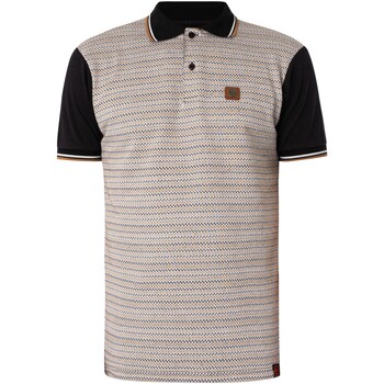 Textiel Heren Polo's korte mouwen Trojan Poloshirt met zigzagjacquard paneel Zwart