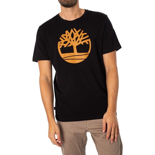 Textiel Heren T-shirts korte mouwen Timberland T-shirt met boomlogo Zwart