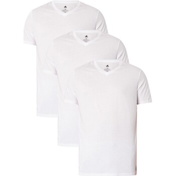adidas Originals Set van 3 lounge-T-shirts met V-hals Wit