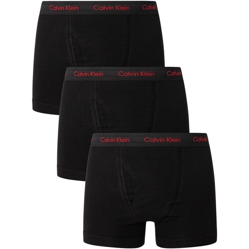 Ondergoed Heren BH's Calvin Klein Jeans Katoenen stretchstrunks van 3 stuks Zwart