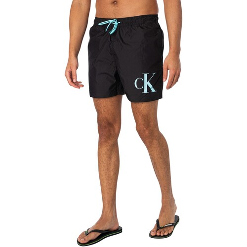Textiel Heren Zwembroeken/ Zwemshorts Calvin Klein Jeans Zwemshort met middellange trekkoord Zwart