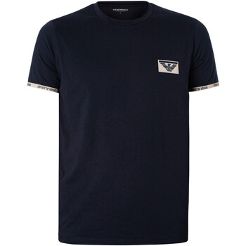 Emporio Armani T-shirt met Lounge Box-logo Blauw