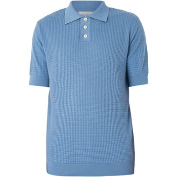 Textiel Heren Polo's korte mouwen Farfield Renard wafelpoloshirt Blauw