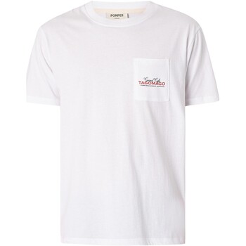 Textiel Heren T-shirts korte mouwen Pompeii Café Tagomago grafisch T-shirt Wit