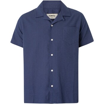 Textiel Heren Overhemden korte mouwen Pompeii Shirt met korte mouwen Blauw