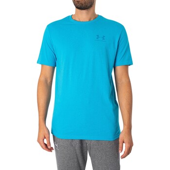 Under Armour Sportstyle T-shirt met korte mouwen op de linkerborst Blauw