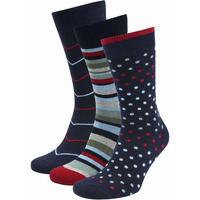 Ondergoed Heren Socks Suitable Sokken 3-Pack Print Multicolour Blauw
