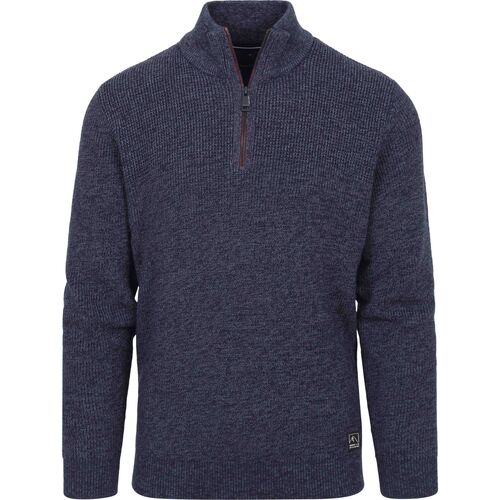 Textiel Heren Sweaters / Sweatshirts Casa Moda Half Zip Trui Blauw Blauw