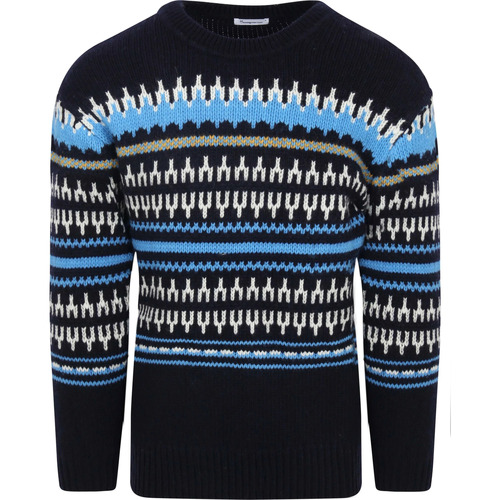 Textiel Heren Sweaters / Sweatshirts Knowledge Cotton Apparel Wol Print Donkerblauw Blauw