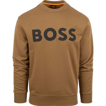 Boss Sweater Trui Logo Bruin
