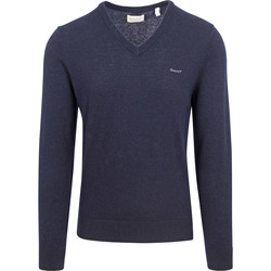 Textiel Heren Sweaters / Sweatshirts Gant Trui Lamswol Navy Blauw