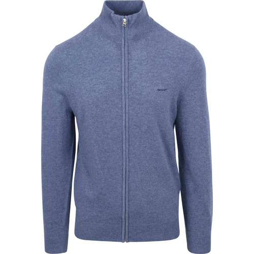 Textiel Heren Sweaters / Sweatshirts Gant Vest Lamswol Mid Blauw Blauw