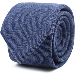 Textiel Heren Stropdassen en accessoires Suitable Stropdas Wol/Zijde Visgraat Indigo Blauw