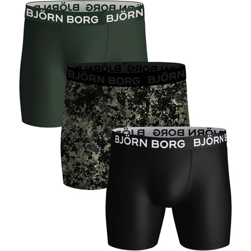 Ondergoed Heren BH's Björn Borg Boxers Performance 3 Pack Multicolour Zwart