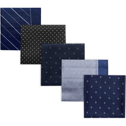 Textiel Heren Stropdassen en accessoires Suitable Zakdoeken 5-Pack Dessin Dark Blue Multicolour