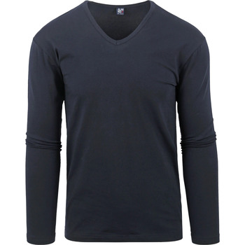 Textiel Heren T-shirts & Polo’s Alan Red T-shirt Oslo V Hals Longsleeve Navy Blauw