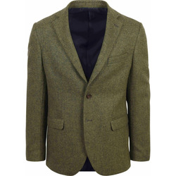 Textiel Heren Jasjes / Blazers Suitable Tweed Colbert Herringbone Groen Groen