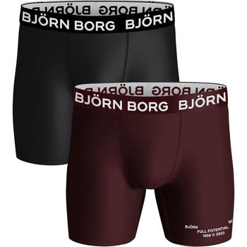Ondergoed Heren BH's Björn Borg Björn Borg Performance Boxershorts 2-Pack Zwart Bordeaux Multicolour