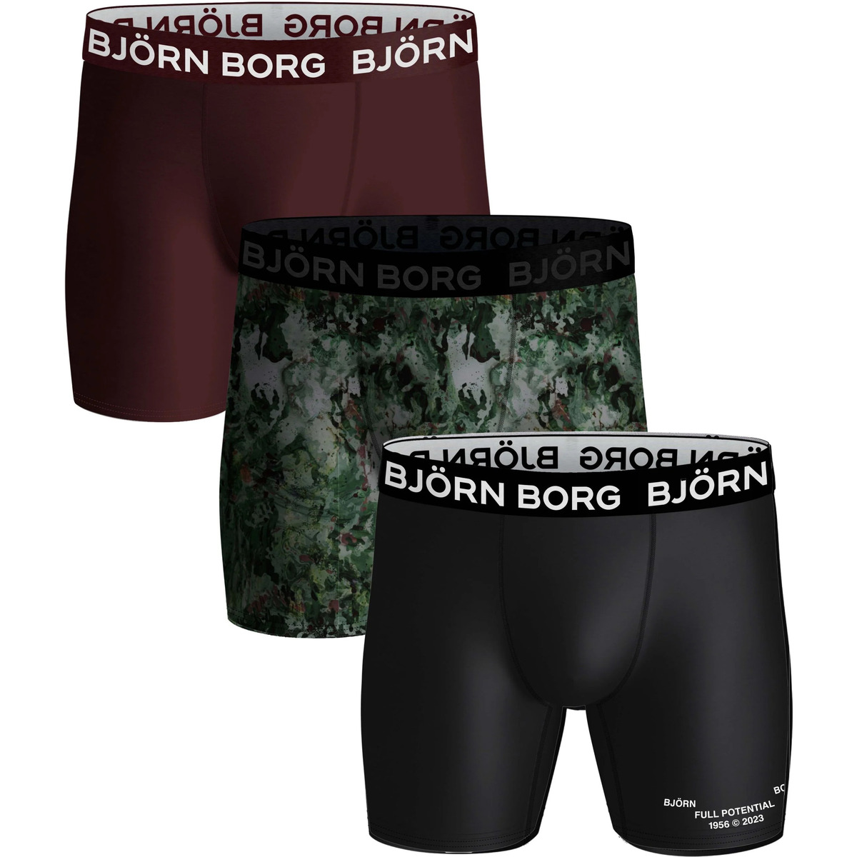 Ondergoed Heren BH's Björn Borg Björn Borg Performance Boxershorts 3-Pack Multicolour Zwart