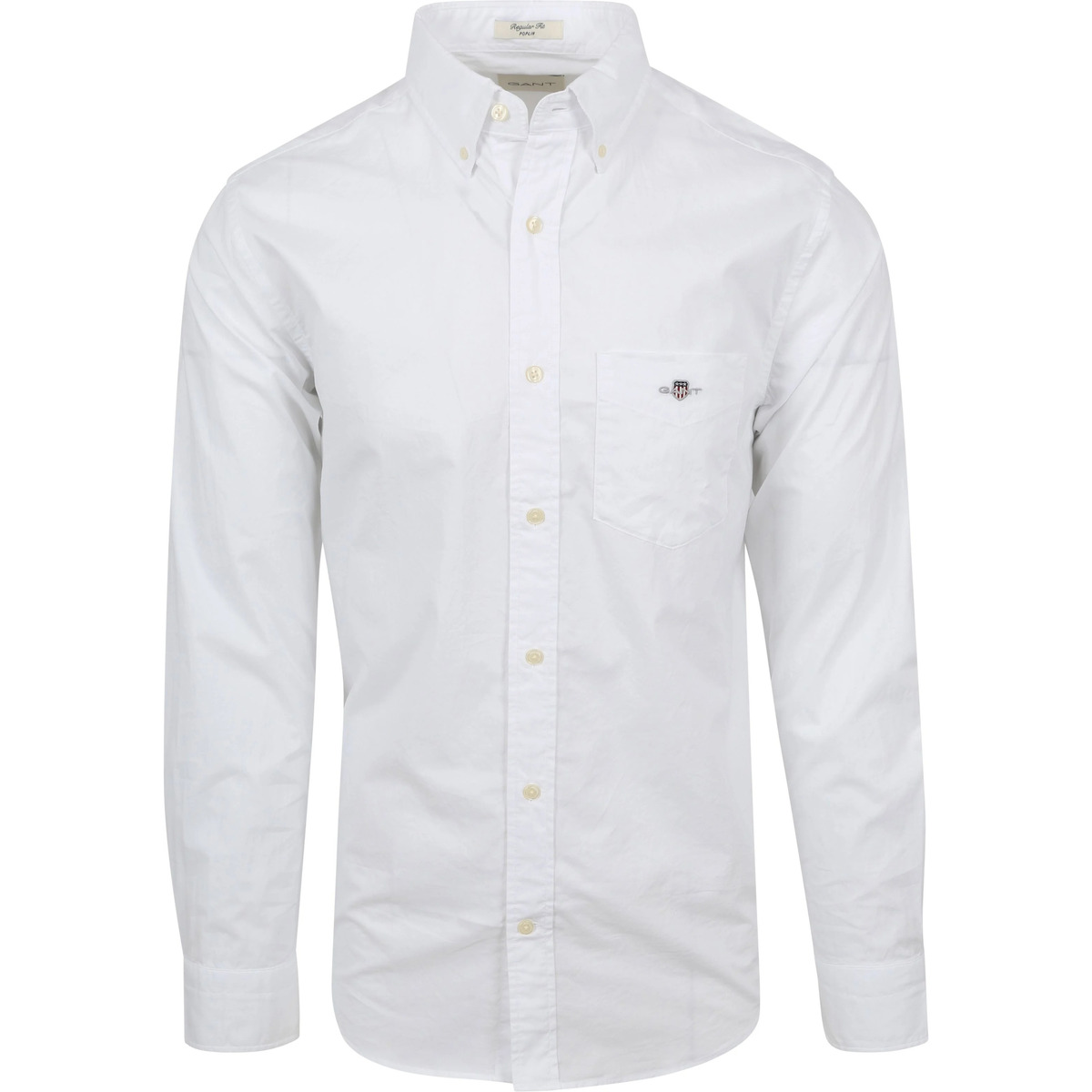 Textiel Heren Overhemden lange mouwen Gant Casual Overhemd Poplin Wit Wit