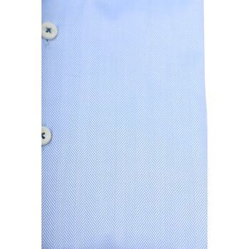 Suitable Overhemd Herringbone Lichtblauw Blauw