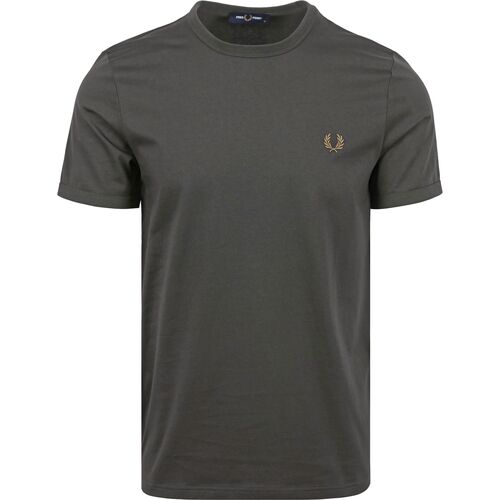 Textiel Heren T-shirts & Polo’s Fred Perry T-Shirt Ringer M3519 Antraciet V07 Grijs