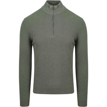 Suitable Sweater Half Zip Trui Structuur Groen