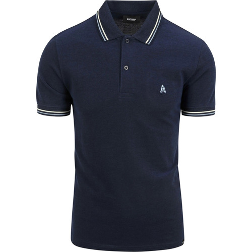 Textiel Heren T-shirts & Polo’s Antwrp Poloshirt Letter Navy Blauw