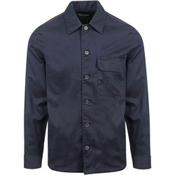 Textiel Heren Sweaters / Sweatshirts Marc O'Polo Overshirt Twill Navy Blauw