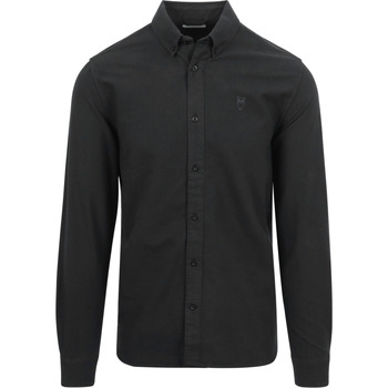 Knowledge Cotton Apparel Overhemd Lange Mouw Overhemd Zwart