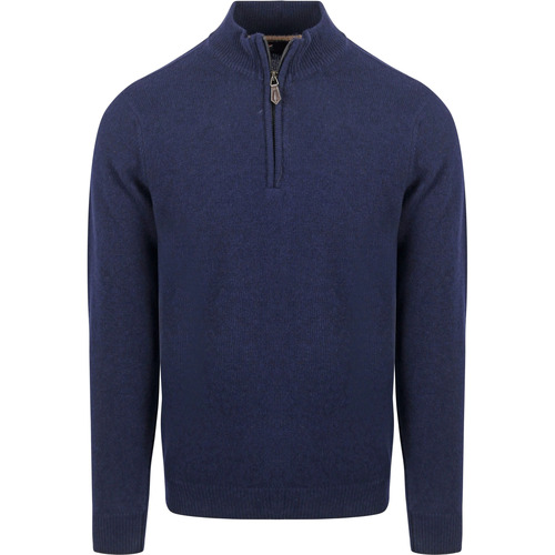 Textiel Heren Sweaters / Sweatshirts Suitable Half Zip Trui Lamswol Navy Blauw