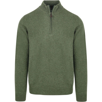 Suitable Sweater Half Zip Trui Lamswol Groen