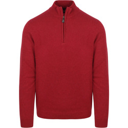 Textiel Heren Sweaters / Sweatshirts Suitable Half Zip Trui Lamswol Rood Bordeau