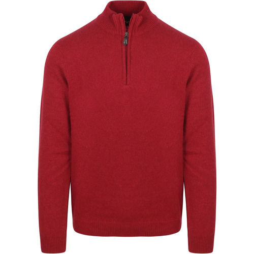 Textiel Heren Sweaters / Sweatshirts Suitable Half Zip Trui Lamswol Rood Bordeau