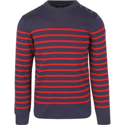 Textiel Heren Sweaters / Sweatshirts Armor Lux Groix Trui Strepen Navy Rood Blauw