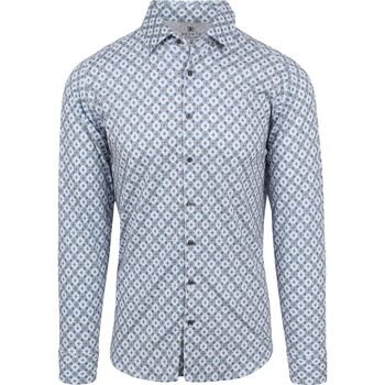 Textiel Heren Overhemden lange mouwen Desoto Overhemd Kent Print Blauw Blauw