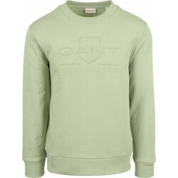 Textiel Heren Sweaters / Sweatshirts Gant Sweater Embossed Logo Lichtgroen Groen